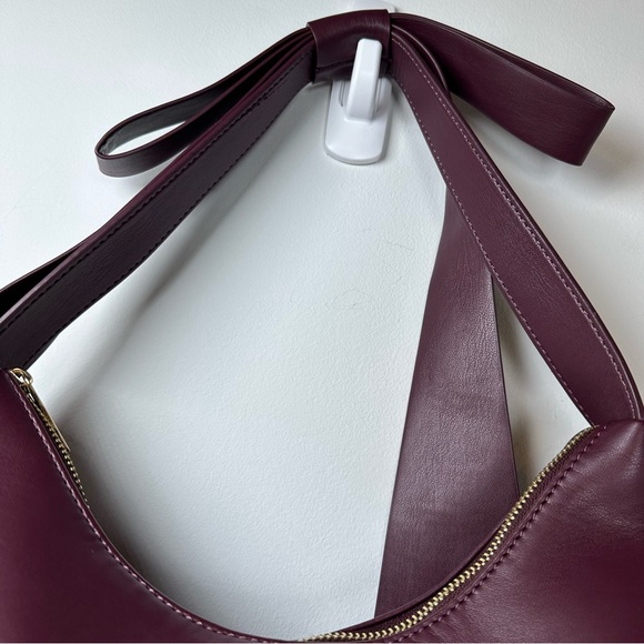 AOTA Anthropologie Wine Bow Shoulder Bag Slouchy Hobo Coquette Vegan Recycled - Picture 10 of 16